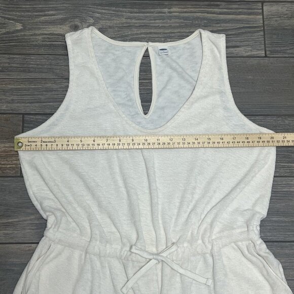 Old Navy Terry Shorts Romper Womens Large One Piece Romper Tank Drawstring Waist - Picture 6 of 13